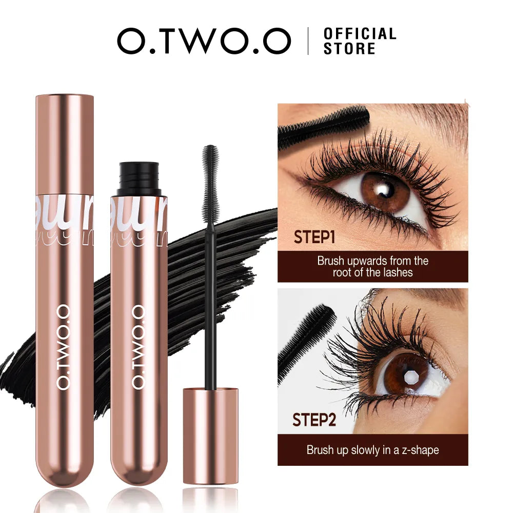 O.TWO.O Mascara Waterproof 4D Silk Fiber Curling Volume Lashes Thick Lengthening Nourish Eyelash Extension High Quality Makeup